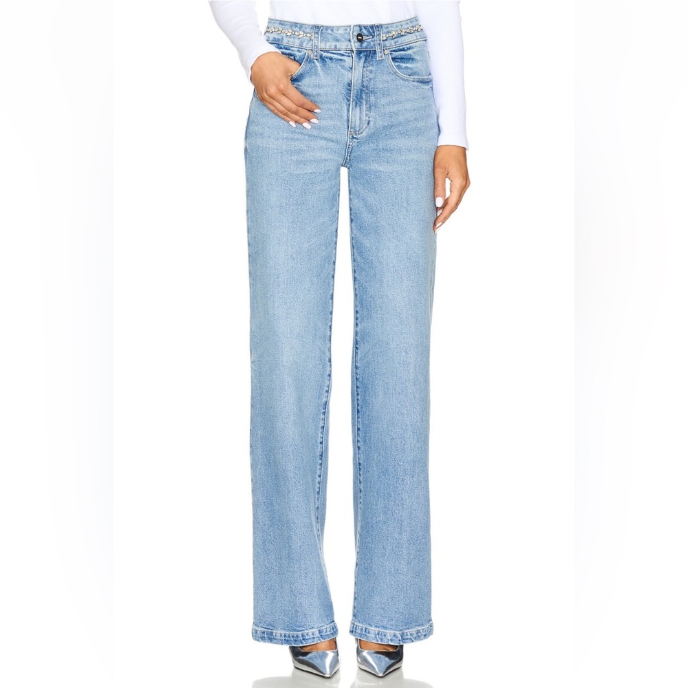 Paige Sasha Wide Leg Jeans in Somali Embellished